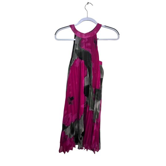 Trina Turk Women's Pink & Gray Halter Neck Sleeveless Mini Dress Size Small - Picture 1 of 6